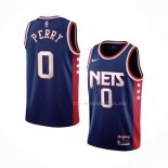 Maillot Brooklyn Nets Reggie Perry NO 0 Ville 2021-22 Bleu