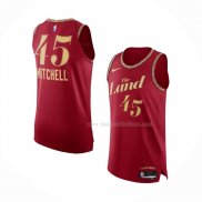 Maillot Cleveland Cavaliers Donovan Mitchell NO 45 Ville Authentique 2023-24 Rouge