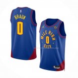 Maillot Denver Nuggets Christian Braun NO 0 Statement 2022-23 Bleu