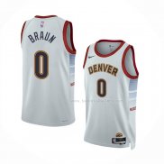 Maillot Denver Nuggets Christian Braun NO 0 Ville 2022-23 Blanc