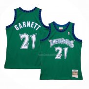 Maillot Enfant Minnesota Timberwolves Kevin Garnett NO 21 Hardwood Classics Throwback 1997-98 Vert