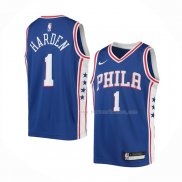 Maillot Enfant Philadelphia 76ers James Harden NO 1 Icon Bleu