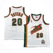 Maillot Enfant Seattle Supersonics Gary Payton NO 20 Historic Retro Blanc