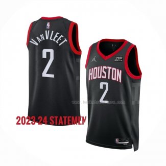 Maillot Houston Rockets Fred Vanvleet NO 2 Statement 2023-24 Noir