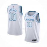 Maillot Los Angeles Lakers Deandre Jordan NO 10 Ville 2021-22 Blanc