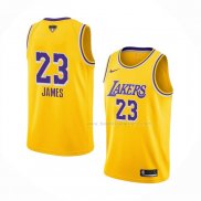 Maillot Los Angeles Lakers LeBron James NO 23 Icon 2020 Final Bound Jaune