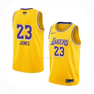 Maillot Los Angeles Lakers LeBron James NO 23 Icon 2020 Final Bound Jaune