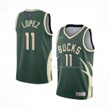 Maillot Milwaukee Bucks Brook Lopez NO 11 Earned 2020-21 Vert