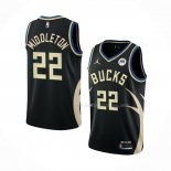 Maillot Milwaukee Bucks Khris Middleton NO 22 Statement 2022-23 Noir