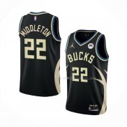 Maillot Milwaukee Bucks Khris Middleton NO 22 Statement 2022-23 Noir