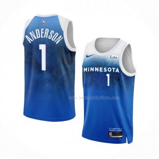 Maillot Minnesota Timberwolves Kyle Anderson NO 1 Ville 2023-24 Bleu