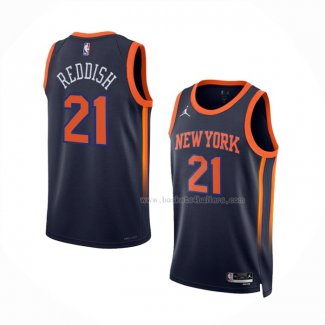 Maillot New York Knicks Cam Reddish NO 21 Statement 2022-23 Noir