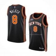 Maillot New York Knicks Kemba Walker NO 8 Ville 2021-22 Noir