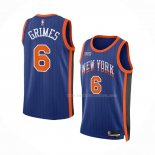 Maillot New York Knicks Quentin Grimes NO 6 Ville 2023-24 Bleu