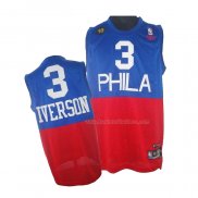 Maillot Philadelphia 76ers Allen Iverson NO 3 Retro Bleu Rouge