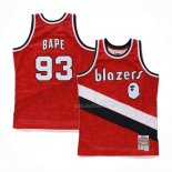 Maillot Portland Trail Blazers Bape NO 93 Mitchell & Ness 1983-84 Rouge