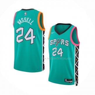 Maillot San Antonio Spurs Devin Vassell NO 24 Ville 2022-23 Vert