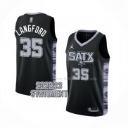 Maillot San Antonio Spurs Romeo Langford NO 35 Statement 2022-23 Noir