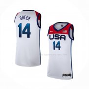 Maillot USA 2021 Draymond Green NO 14 Blanc