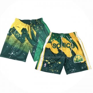 Short Seattle Supersonics Just Don Jaune Vert