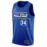 Maillot All Star 2021 Milwaukee Bucks Giannis Antetokounmpo NO 34 Bleu