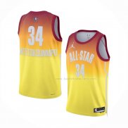 Maillot All Star 2023 Milwaukee Bucks Giannis Antetokounmpo NO 34 Orange