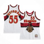 Maillot Atlanta Hawks Dikembe Mutombo NO 55 Hardwood Classics Throwback Blanc