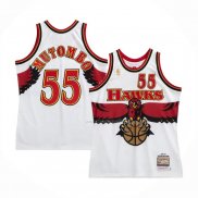 Maillot Atlanta Hawks Dikembe Mutombo NO 55 Hardwood Classics Throwback Blanc