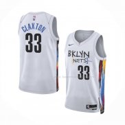 Maillot Brooklyn Nets Nicolas Claxton NO 33 Ville 2022-23 Blanc