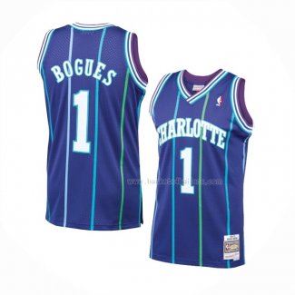 Maillot Charlotte Hornets Muggsy Bogues NO 1 Mitchell & Ness 1994-95 Volet