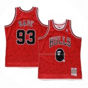 Maillot Chicago Bulls Bape NO 93 Hardwood Classics Rouge