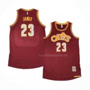 Maillot Cleveland Cavaliers LeBron James NO 23 Mitchell & Ness 2015-16 Rouge