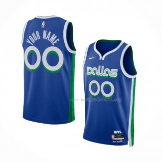 Maillot Dallas Mavericks Personnalise Ville 2022-23 Bleu