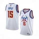 Maillot Denver Nuggets Nikola Jokic NO 15 Earned 2020-21 Blanc