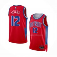 Maillot Detroit Pistons Isaiah Livers NO 12 Ville 2021-22 Rouge