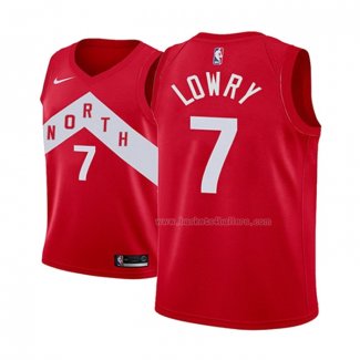 Maillot Enfant Toronto Raptors Kyle Lowry NO 7 Earned 2018-19 Rouge