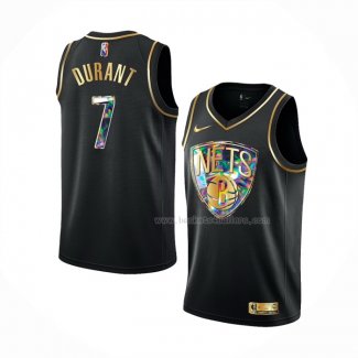 Maillot Golden Edition Brooklyn Nets Kevin Durant NO 7 2021-22 Noir