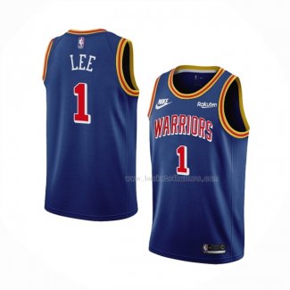 Maillot Golden State Warriors Damion Lee NO 1 75th Anniversary Bleu