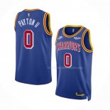 Maillot Golden State Warriors Gary Payton II NO 0 75th Anniversary Bleu