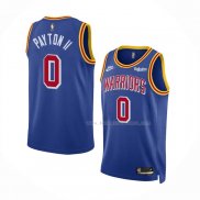 Maillot Golden State Warriors Gary Payton II NO 0 75th Anniversary Bleu