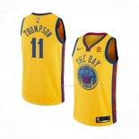 Maillot Golden State Warriors Klay Thompson NO 11 Ville Jaune