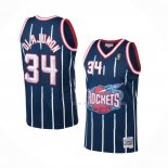 Maillot Houston Rockets Hakeem Olajuwon NO 34 Mitchell & Ness 1996-97 Bleu2