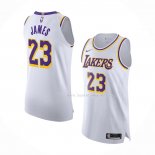 Maillot Los Angeles Lakers LeBron James NO 23 Association Authentique Blanc