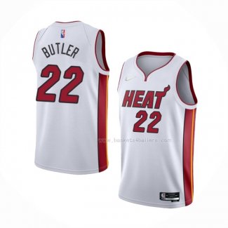 Maillot Miami Heat Jimmy Butler NO 22 Association 2021-22 Blanc