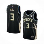 Maillot Milwaukee Bucks George Hill NO 3 Statement 2022-23 Noir