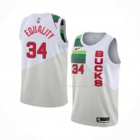 Maillot Milwaukee Bucks Giannis Antetokounmpo NO 34 Earned Blanc