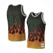 Maillot Milwaukee Bucks Ray Allen NO 34 Flames Noir