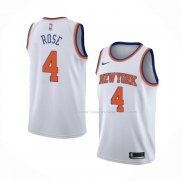 Maillot New York Knicks Derrick Rose NO 4 Association Blanc