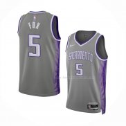 Maillot Sacramento Kings De'aaron Fox NO 5 Ville 2022-23 Gris