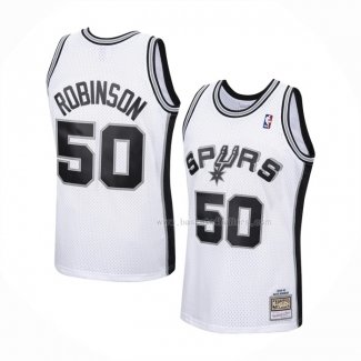 Maillot San Antonio Spurs David Robinson NO 50 Mitchell & Ness 1998-99 Blanc